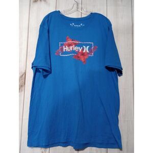 Hurley T-shirt Men's‎ Large Blue Tropical